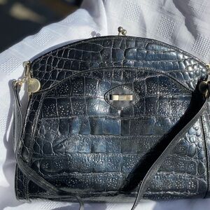 Vintage BIRKS Croc Print Leather Bag